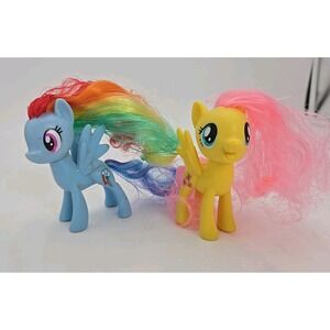 My Little Pony MLP G4 Brushable Lot Rainbow Dash Fluttershy READ